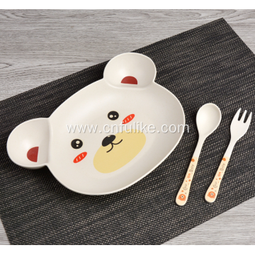 3-Pieces Natural Bamboo Fiber Child Tableware